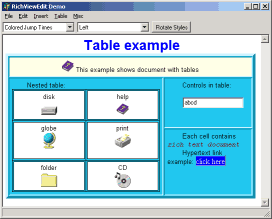 Example of nested tables