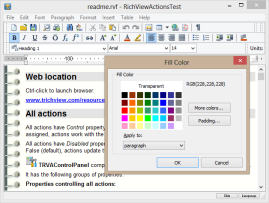 Main window of ActionTest Demo Main window of ActionTest Demo